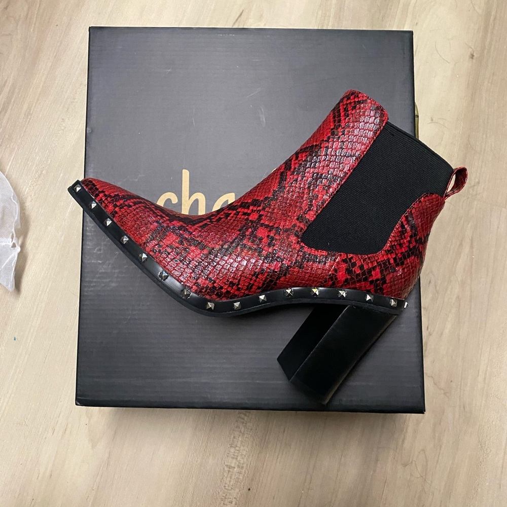 NWT Red snake booties